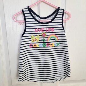 Garanimals 365 Kids Stripe Graphic T Butterfly Flower Blue White 6